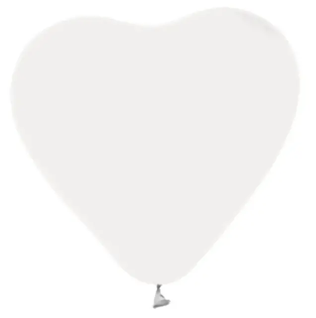 Ballonnen Hartvorm Wit - 6 stuks - 30cm