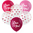 Folat Ballonnen Mix Roze Love You - 6 stuks - 30cm