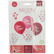 Ballonnen Mix Roze Love You - 6 stuks - 30cm