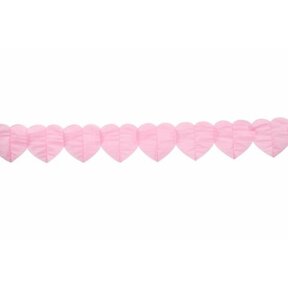 Papieren slinger Hartjes Roze - 6 meter