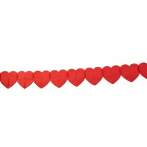 Papieren slinger Hartjes Rood - 6 meter