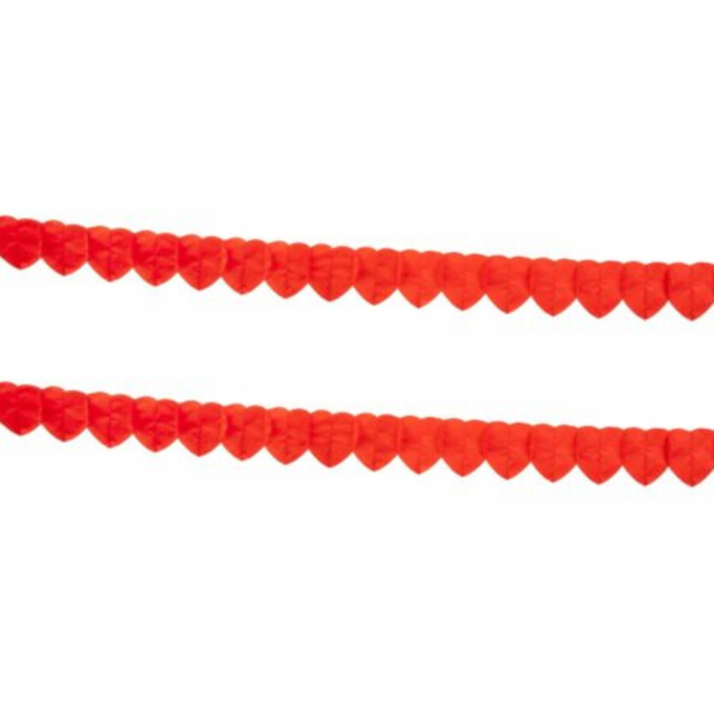 Papieren slinger Hartjes Rood - 2 stuks - 2,5 meter