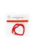 Papieren slinger Hartjes Rood - 2 stuks - 2,5 meter