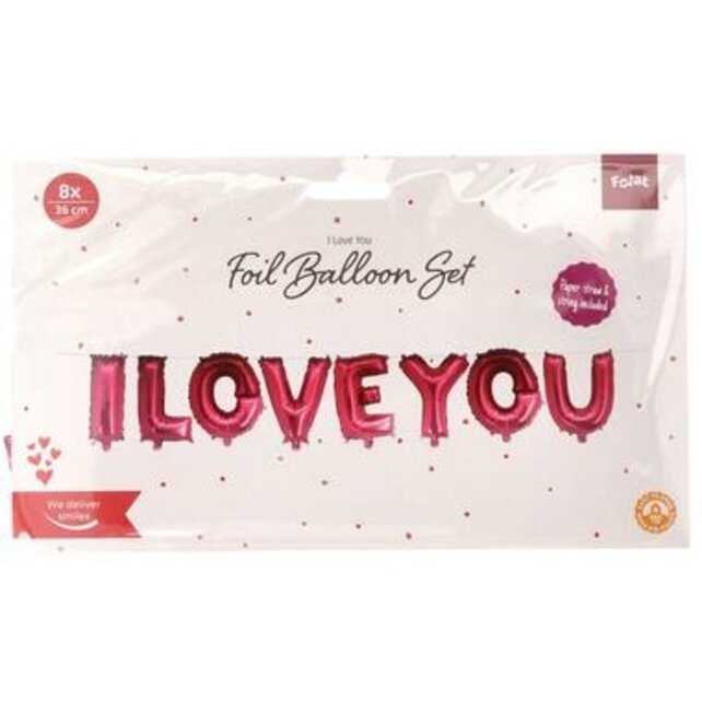 Folieballon i love you - Letter Set - 36cm