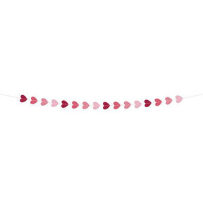 Papieren slinger mini Hartjes Roze - 3 meter