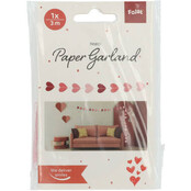 Papieren slinger mini Hartjes Roze - 3 meter