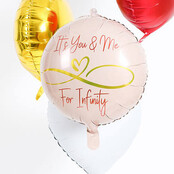 Folieballon rond infinity love - Roze - 45cm