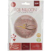 Folieballon rond infinity love - Roze - 45cm
