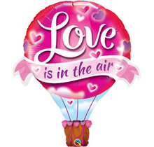 Folieballon luchtballon love is in the air - Roze - 107cm