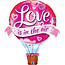 Folat Folieballon luchtballon love is in the air - Roze - 107cm