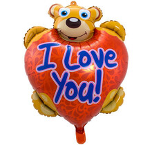 Folieballon teddybeer i love you - 57 bij 80cm