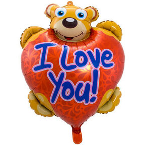 Folieballon teddybeer i love you - 57 bij 80cm