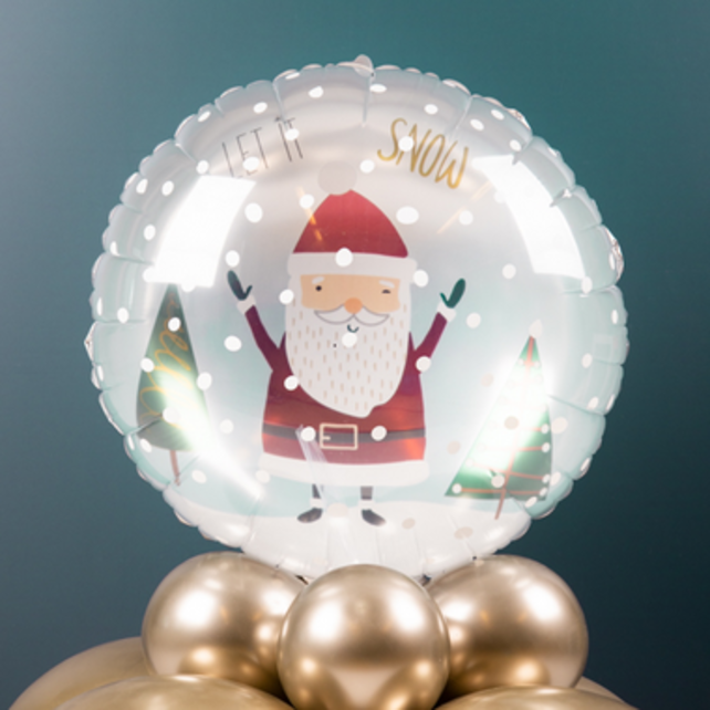 Folieballon rond let it snow - Snowglobe - 45cm