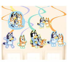 Bluey swirl decoraties 6 stuks 60cm