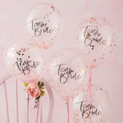 Confetti ballonnen Team Bride 5 stuks 30cm