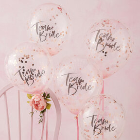 Confetti ballonnen Team Bride 5 stuks 30cm