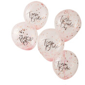 Confetti ballonnen Team Bride 5 stuks 30cm