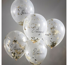Eid Mubarak luxe confetti ballonnen 30cm 5 stuks