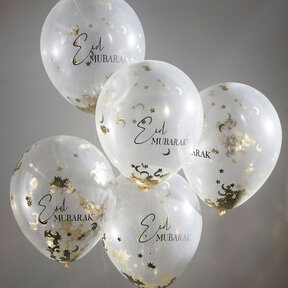 Eid Mubarak luxe confetti ballonnen 30cm 5 stuks