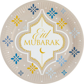 Eid Mubarak papieren borden 23cm 8 stuks