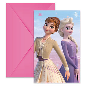 Frozen 2 Wind Spirit uitnodigingen met envelop - 6 stuks