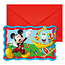 Mickey Mouse Mickey Mouse papieren uitnodigingen met envelop Rock the House 6 stuks