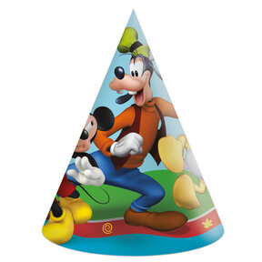 Mickey Mouse papieren feesthoedjes Rock the House 6 stuks