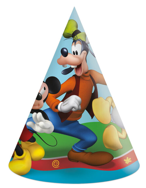 Mickey Mouse papieren feesthoedjes Rock the House 6 stuks