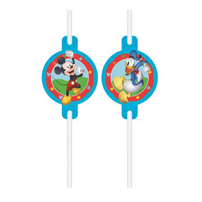 Mickey Mouse papieren rietjes Rock the House 4 stuks