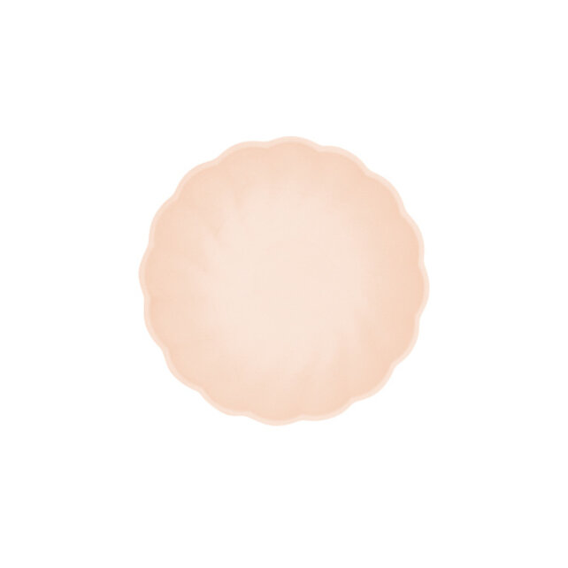 6 Bamboo schaaltjes - pastel abrikoos - rond 14,8cm