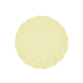6 Bamboo bordjes - pastel geel - 19cm