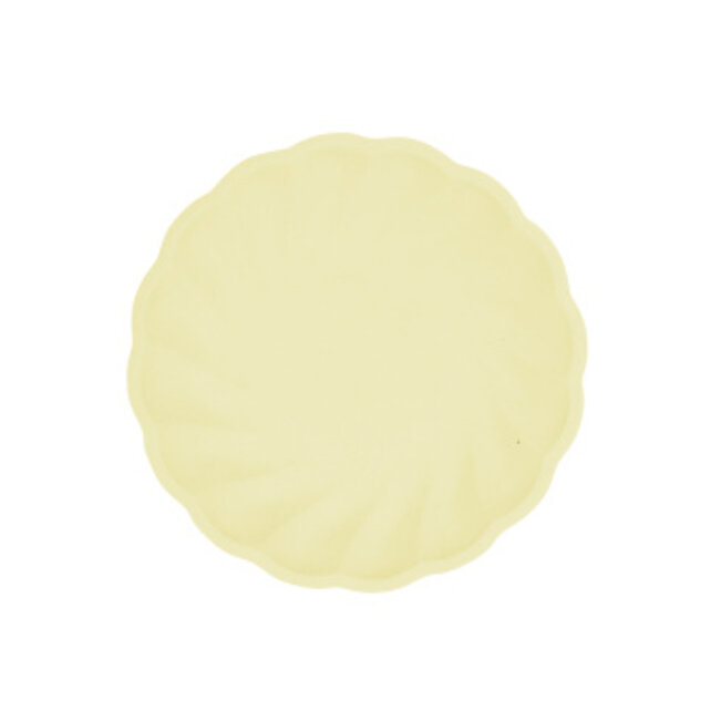 6 Bamboo bordjes - pastel geel -19cm