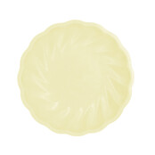 6 Bamboo bordjes - pastel geel -23cm