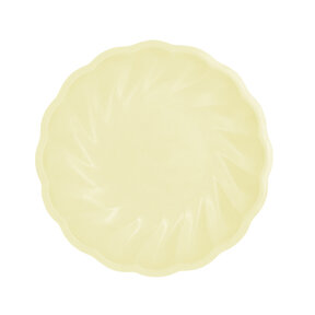6 Bamboo bordjes - pastel geel - 23cm