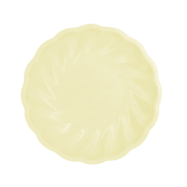 6 Bamboo bordjes - pastel geel -23cm