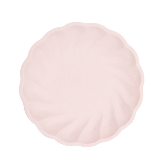 6 Bamboo bordjes - pastel roze - 23cm 6 Bamboo bordjes - pastel roze - 23cm