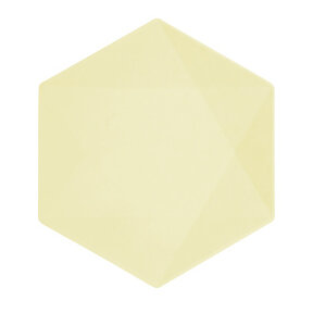 6 Bamboo bordjes - pastel geel - 26cm