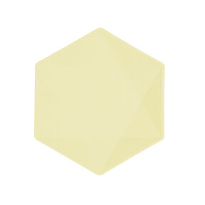 6 Bamboo bordjes - pastel geel - 20cm