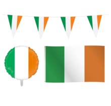 Ierland feestpakket S – vlaggenlijn, gevelvlag & folieballon