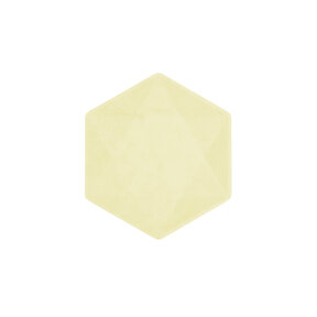 6 Bamboo bordjes - pastel geel - 16cm