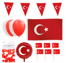 Turkije feestpakket XL2 – vlaggen, ballon, prikkers, confetti & ballonnen