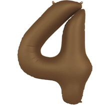 Folieballon Cijfer 3 - Chocolade Bruin Mat- 86 cm