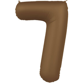 Folieballon Cijfer 7 - Chocolade Bruin Mat- 86 cm