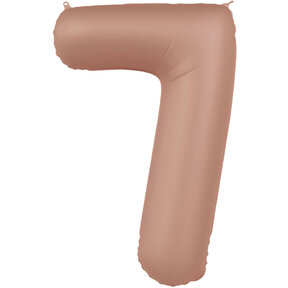 Folieballon Cijfer 7 - Rose Goud Mat - 86 cm