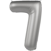 Folieballon Cijfer 7 - Moonlight Silver - 86 cm