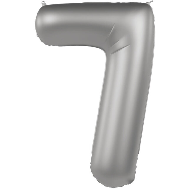Folieballon Cijfer 7 - Moonlight Silver - 86 cm