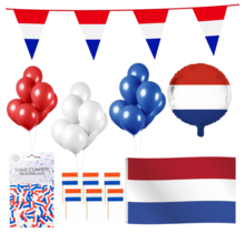 Nederland feestpakket XL2 – vlag, ballon, ballonnen & confetti