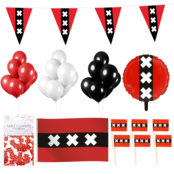 Amsterdam feestpakket XL2 – vlaggen, ballon, confetti & prikkers