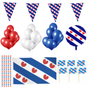 Friesland feestpakket XL – vlaggen, ballonnen, prikkers & rietjes