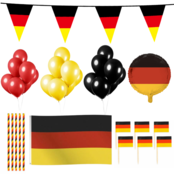 Duitsland feestpakket XL – vlaggen, ballon, prikkers, ballonnen & rietjes